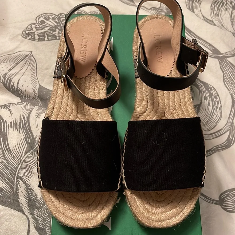 J.Crew Made-in-Spain ankle-strap espadrilles in leather BT392